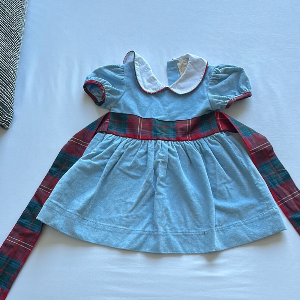 The Beaufort Bonnet Company Blue and Red Plaid Kids Dress